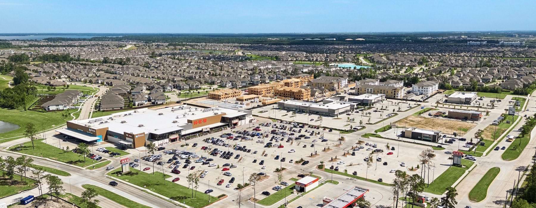 an aerial view of a city