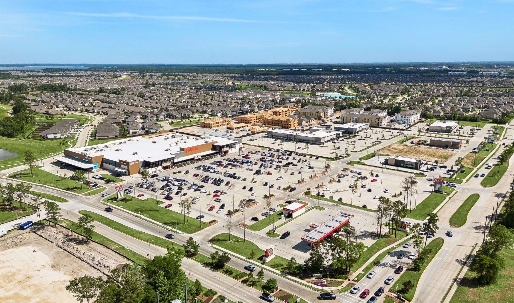 an aerial view of a city